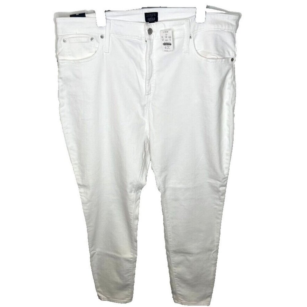 J.Crew $98 Curvy 10" Rise Skinny Jean White Stretch Size 35 BH987 - Picture 2 of 6